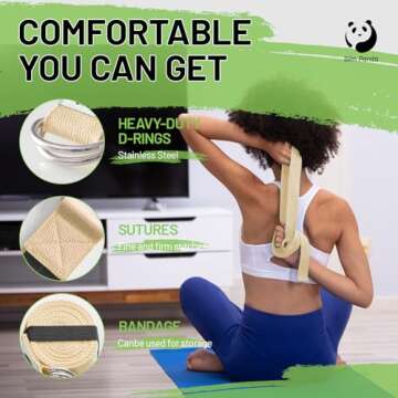 Slim Panda Yoga Strap for Fitness and Stretching