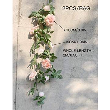 Affordable 2Pcs Flower Garland - Vintage Pink Floral Decor