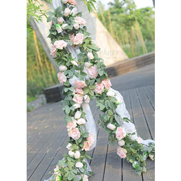Affordable 2Pcs Flower Garland - Vintage Pink Floral Decor
