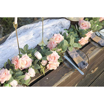 Affordable 2Pcs Flower Garland - Vintage Pink Floral Decor