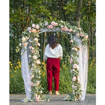 Affordable 2Pcs Flower Garland - Vintage Pink Floral Decor