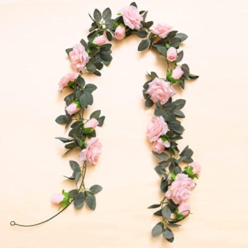 Affordable 2Pcs Flower Garland - Vintage Pink Floral Decor