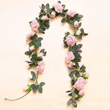 Affordable 2Pcs Flower Garland - Vintage Pink Floral Decor