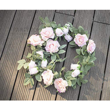 Affordable 2Pcs Flower Garland - Vintage Pink Floral Decor