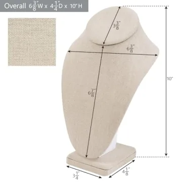 MOOCA Linen Covered Wood Jewelry Display - 6 3/8 W x 10 H