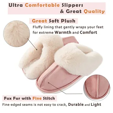 Cozy Donpapa Women's Memory Foam Slippers in Pink