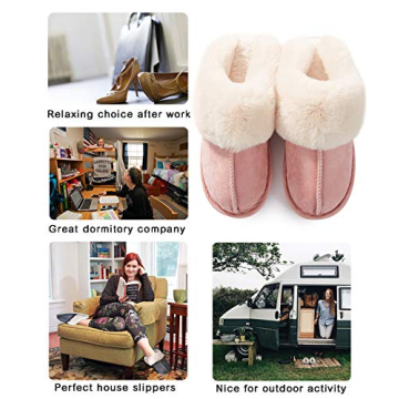 Cozy Donpapa Women's Memory Foam Slippers in Pink