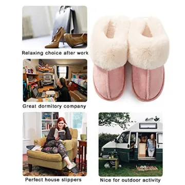 Cozy Donpapa Women's Memory Foam Slippers in Pink