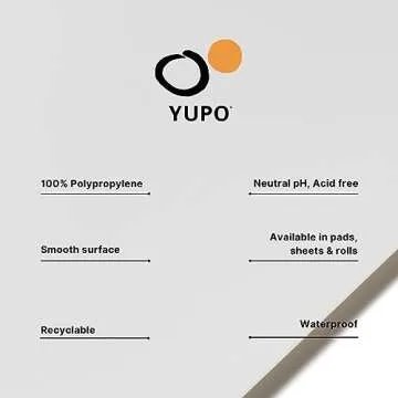 Yupo Paper L21-YUP197W912 White Sheets, 9" x 12", 10 count