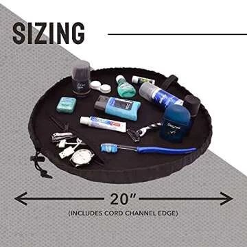 Lay-n-Go Drawstring Toiletry Bag - Water-Resistant 4-In-1 Lay Flat Toiletry Bag - Durable, Easy-To-Clean Travel Toiletry Bag For Women & Men - Machine Washable Compact Toiletry Bag (20”, Grey)