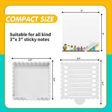 Litacimi Sticky Notes Holder Cute with Stencil, Wavy Self-Stick Notepad Holder, Note Dispenser for D...