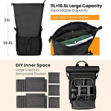 TARION Waterproof Camera Backpack with Laptop Sleeve