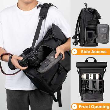 TARION Waterproof Camera Backpack with Laptop Sleeve