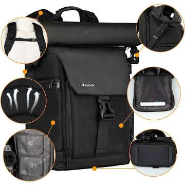 TARION Waterproof Camera Backpack with Laptop Sleeve