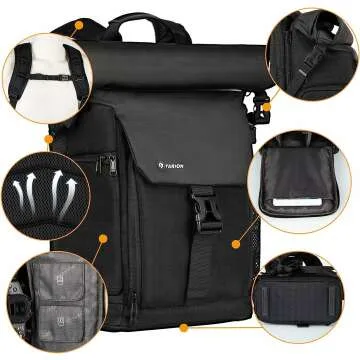 TARION Waterproof Camera Backpack with Laptop Sleeve