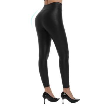 Hody Lovy Faux Leather Leggings for Women - Tummy Control & Versatile Style