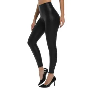 Hody Lovy Faux Leather Leggings with Tummy Control