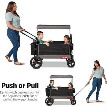 Radio Flyer Stroller Wagon for Kids with Canopy