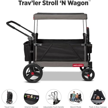 Radio Flyer Stroller Wagon for Kids with Canopy