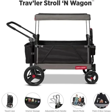 Radio Flyer Stroller Wagon for Kids with Canopy
