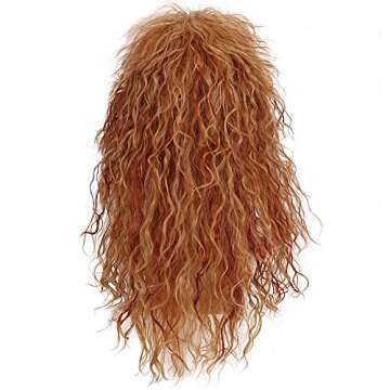 Morvally 80s Style Long Curly Blonde Wig for Cosplay