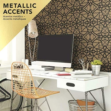 RoomMates Black and Gold Shatter Geometric Wallpaper