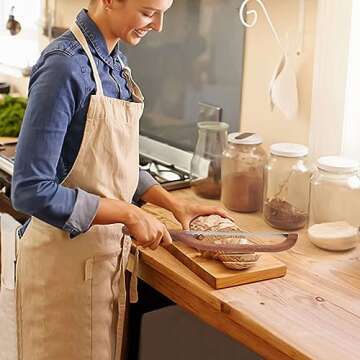 Uprichya Wooden Bread Bow Knife for Sourdough -16" Serrated Sourdough Knife Slicer, Sourdough Bread Cutter Slicer Fiddle Bow Bread Knife, Bread Saw Knife for Homemade Bread Sourdough