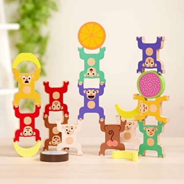 Engaging Wooden Stacking Monkeys for Kids 3 Years