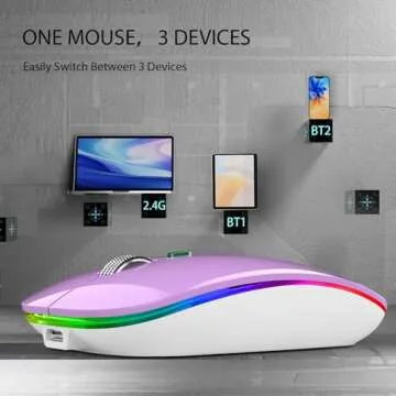 TENMOS Wireless Bluetooth Mouse with LED Lights