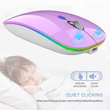 TENMOS Wireless Bluetooth Mouse with LED Lights