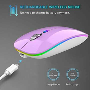 TENMOS Wireless Bluetooth Mouse with LED Lights