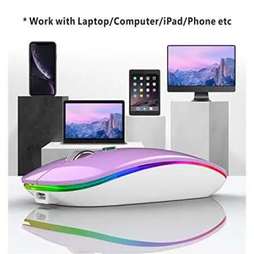 TENMOS Wireless Bluetooth Mouse with LED Lights