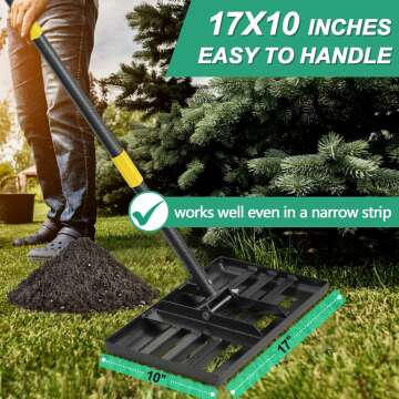 Heavy Duty Lawn Leveling Rake with Adjustable Handle