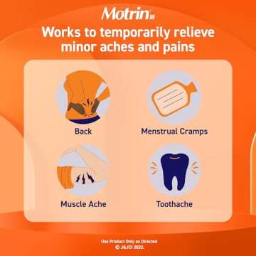Motrin IB 200mg Tablets for Effective Pain Relief in Travel Packs