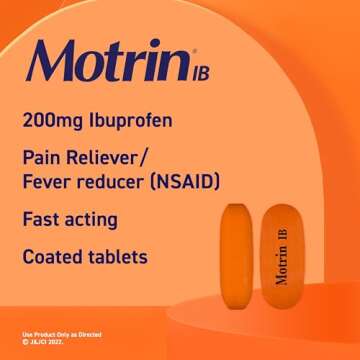 Motrin IB 200mg Tablets for Effective Pain Relief in Travel Packs