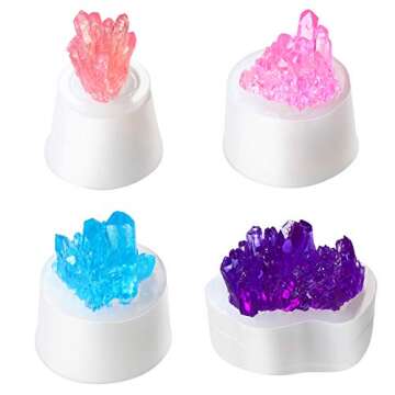 PATE 8 Pieces Resin Crystal Molds Crystal Cluster Silicone Molds Quartz Rock Resin Mould Epoxy Resin Casting Mold Druzy Gem Mold for Fondant Cake Decoration Polymer Clay DIY Craft, 8 Styles