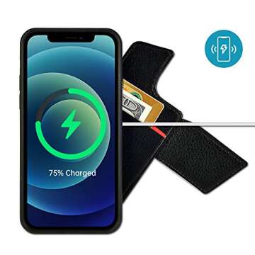 ZVEdeng iPhone 12/12 Pro Wallet Card Holder Case Support Magsafe Wireless Charger Magnetic Wireless Charging, Leather Flip Case for iPhone 12Pro/12 for Women Girls-Mint Blue