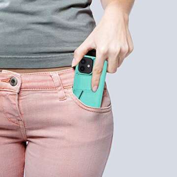 ZVEdeng iPhone 12/12 Pro Wallet Card Holder Case Support Magsafe Wireless Charger Magnetic Wireless Charging, Leather Flip Case for iPhone 12Pro/12 for Women Girls-Mint Blue