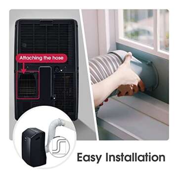 LG 10000 BTU (DOE) / (13500 ASHRAE) Portable Air Conditioners Cools 450 Sqft Easy Install & WiFi App...