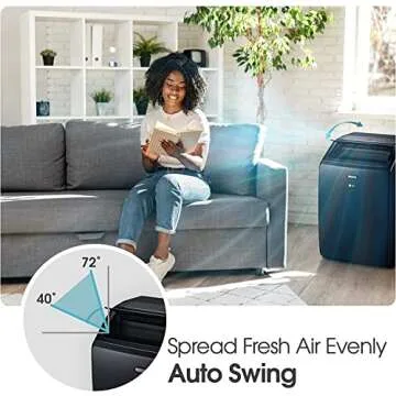 LG 10000 BTU (DOE) / (13500 ASHRAE) Portable Air Conditioners Cools 450 Sqft Easy Install & WiFi App Remote Eco-friendly, Quiet Medium & Large Room Air Conditioner AC Unit Home Black LP1023BSSM