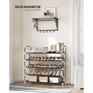SONGMICS 5-Tier Shoe Rack for Stylish Home Storage
