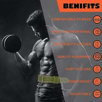 9mm Leather Fitness Weight Lifting Belt for Women&Men with 4 Inches Padded Lumbar Support for Power Lifting Workout & Squats Exercise