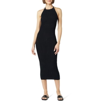 Jayla Crochet Halter Midi Dress - Snug Fit Summer Style