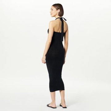 Jayla Crochet Halter Midi Dress - Snug Fit Summer Style