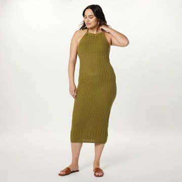 Jayla Crochet Halter Midi Dress - Snug Fit Summer Style