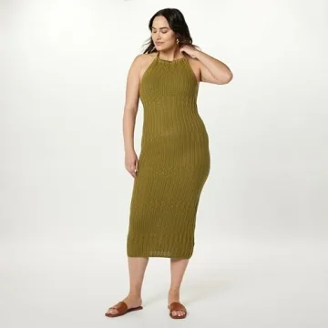 Jayla Crochet Halter Midi Dress - Snug Fit Summer Style