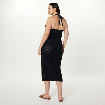 Jayla Crochet Halter Midi Dress - Snug Fit Summer Style