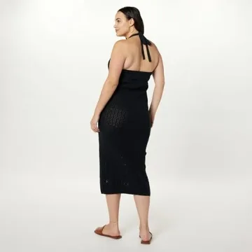 Jayla Crochet Halter Midi Dress - Snug Fit Summer Style