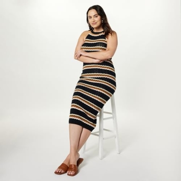 Jayla Crochet Halter Midi Dress - Snug Fit Summer Style