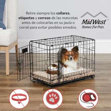MidWest Homes for Pets Dog Crate | Life Stages 36' Folding Metal Divider Panel, Floor Protecting Fee...